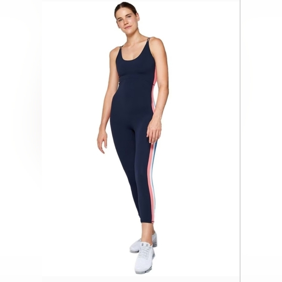 Fourlaps Re-Up Elevate Training Jumpsuit Navy Scoop Neck size L NWT $128 - Picture 2 of 10